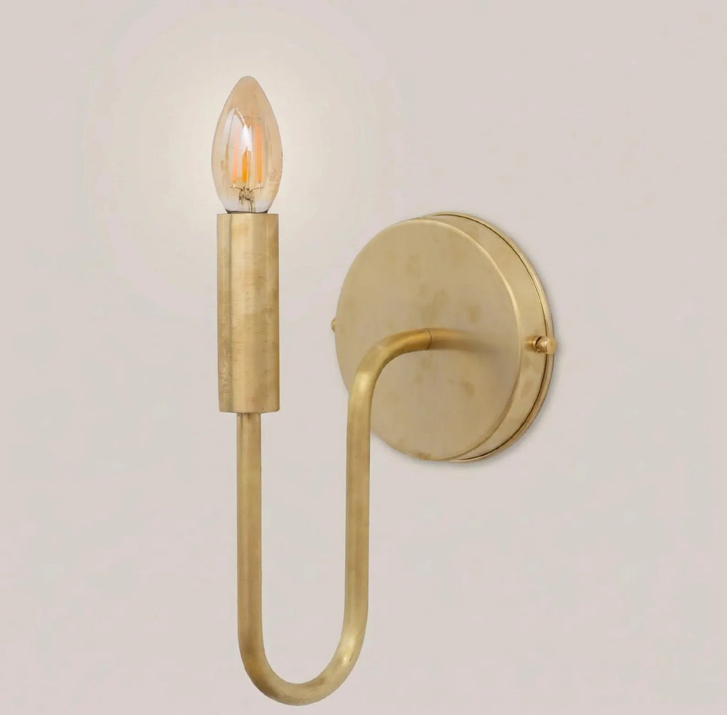 Arched Brass Candle Wall Sconce — main view