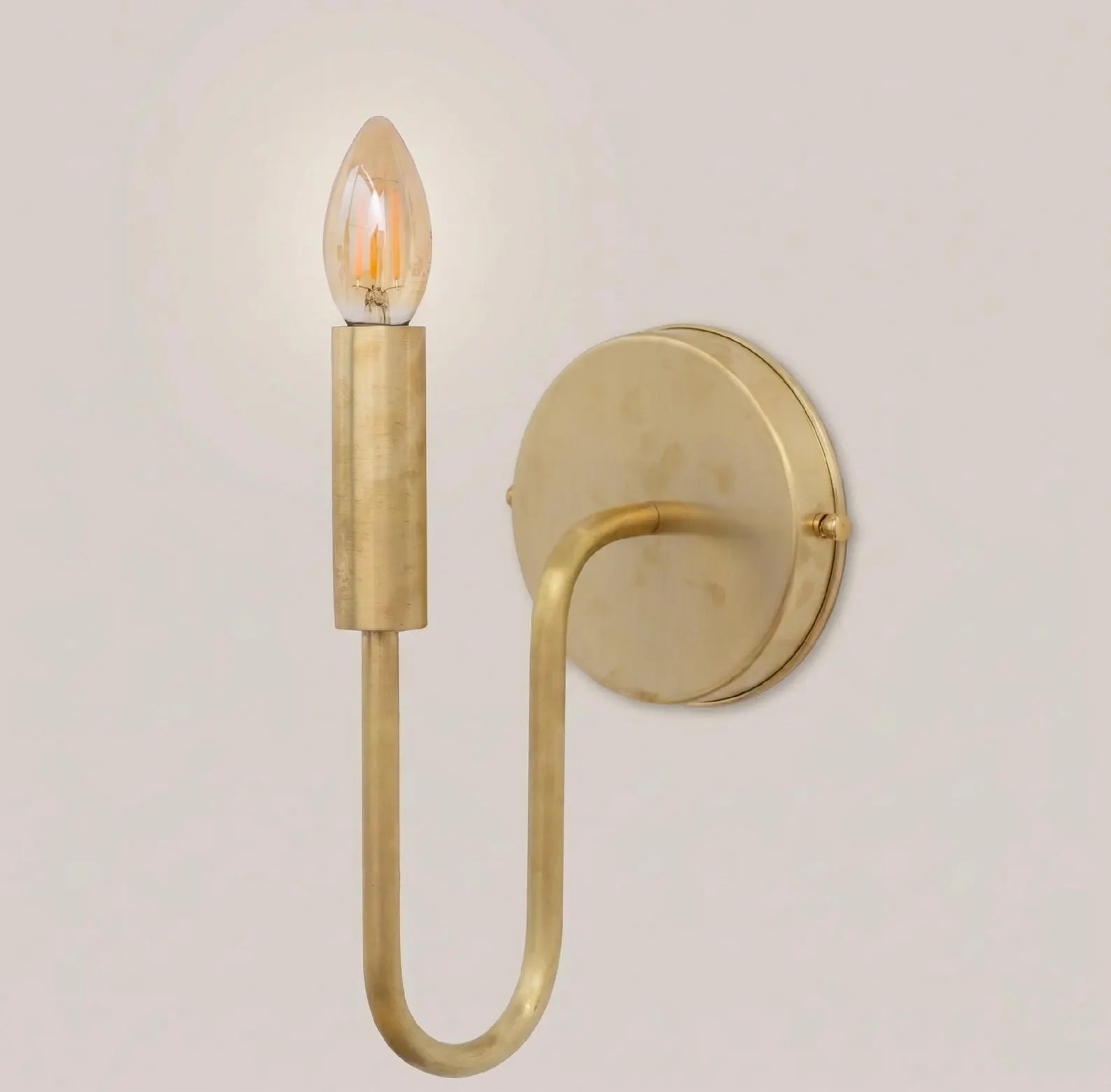 Arched Brass Candle Wall Sconce — main view