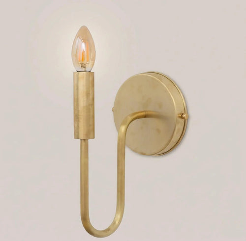 Arched Brass Candle Wall Sconce — main view