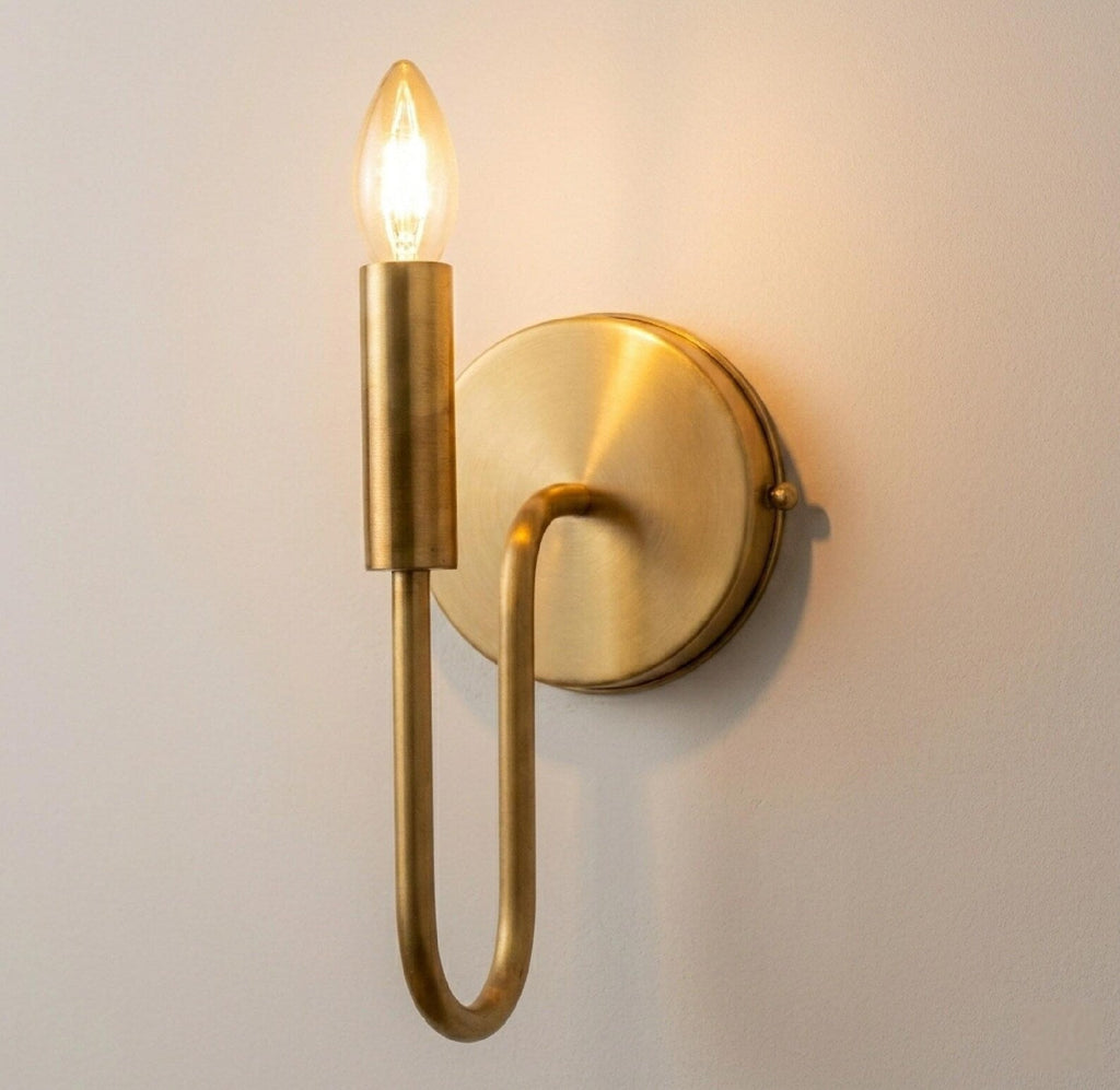 Arched Brass Candle Wall Sconce — product detail 3