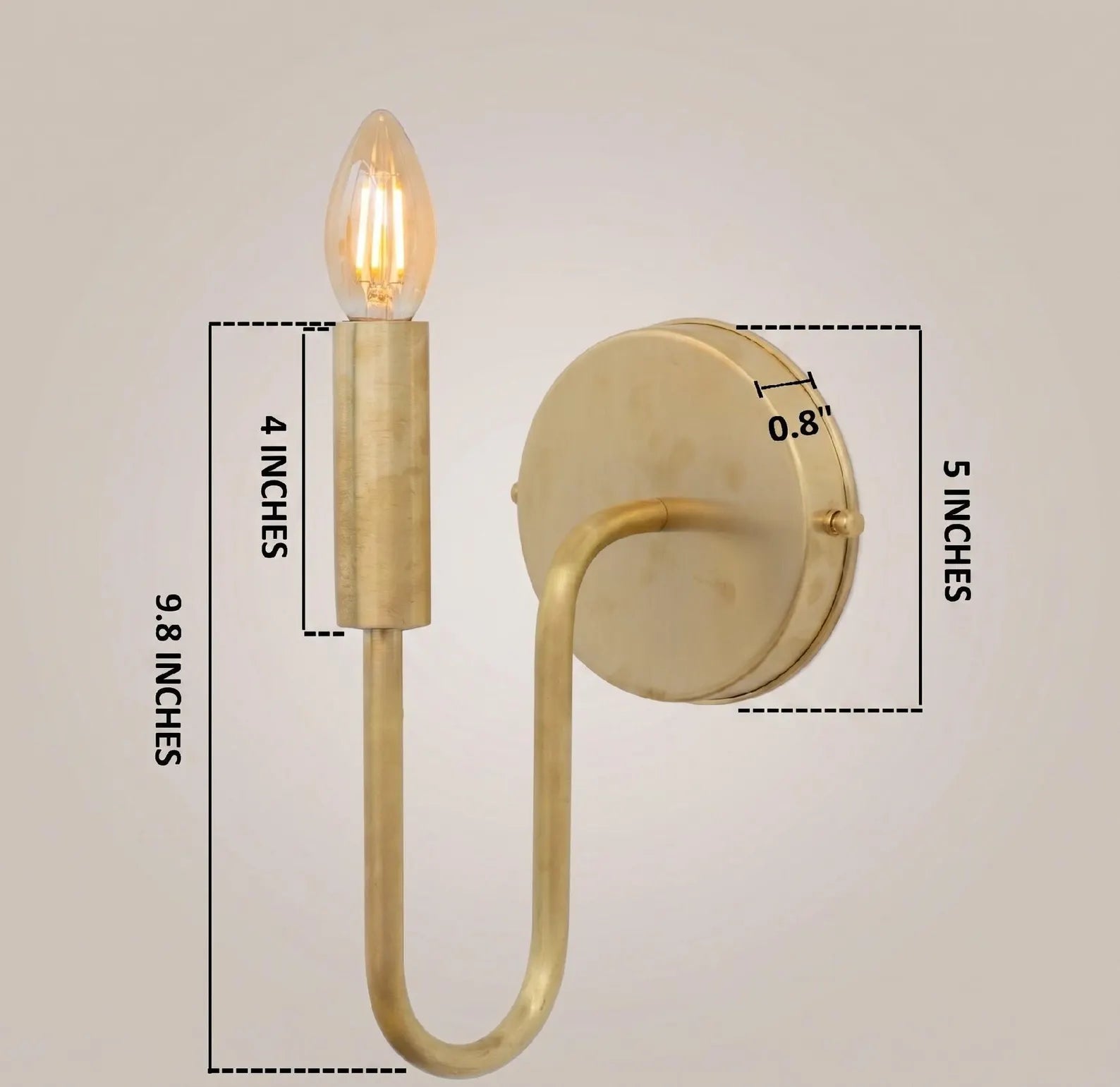 Arched Brass Candle Wall Sconce — product detail 7