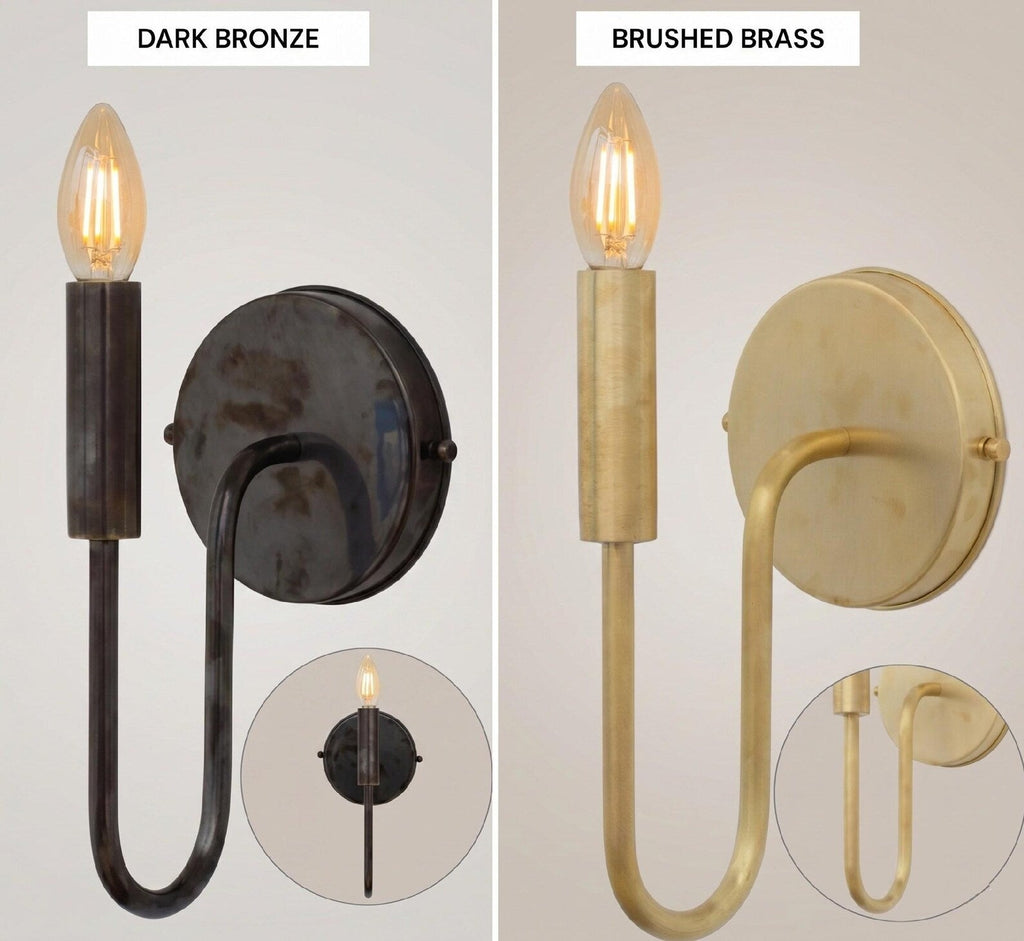 Arched Brass Candle Wall Sconce — product detail 4