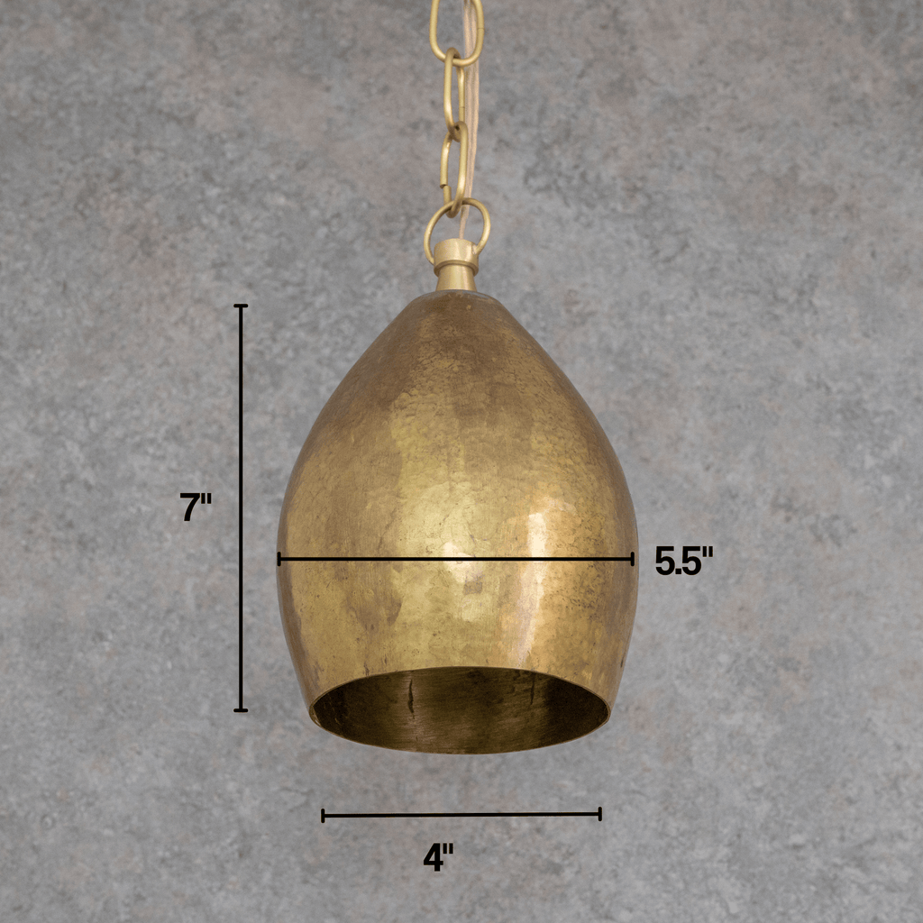 Hand-Forged Brass Teardrop Pendant Light — product detail 8