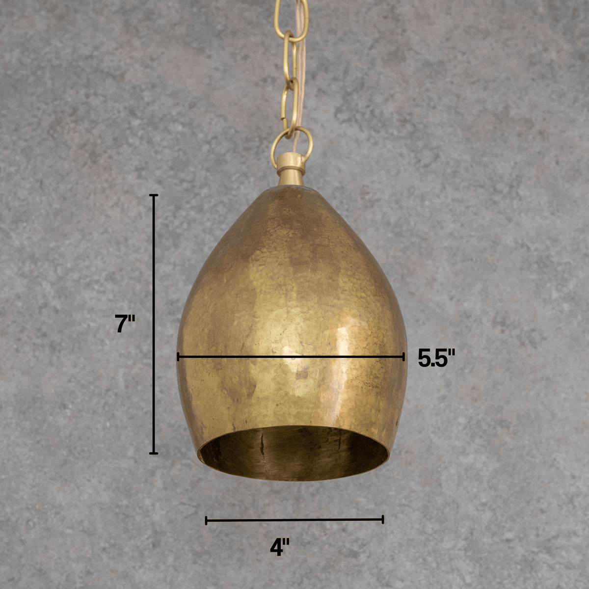 Hand-Forged Brass Teardrop Pendant Light — product detail 8