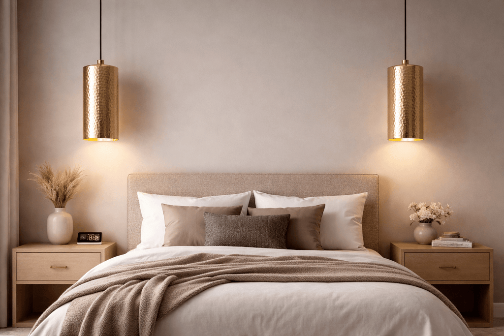 Hammered Brass Cylinder Pendant Light — product detail 2