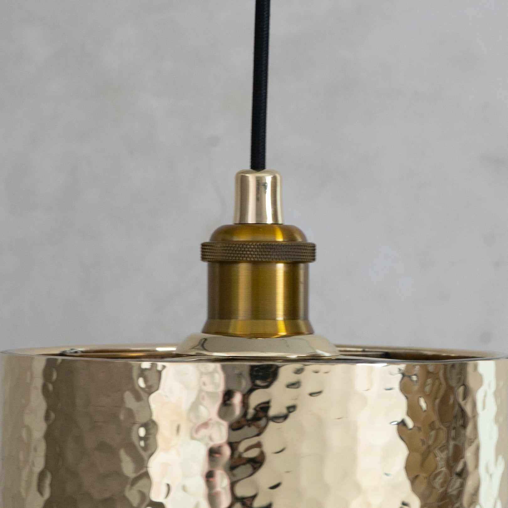 Hammered Brass Cylinder Pendant Light — product detail 7