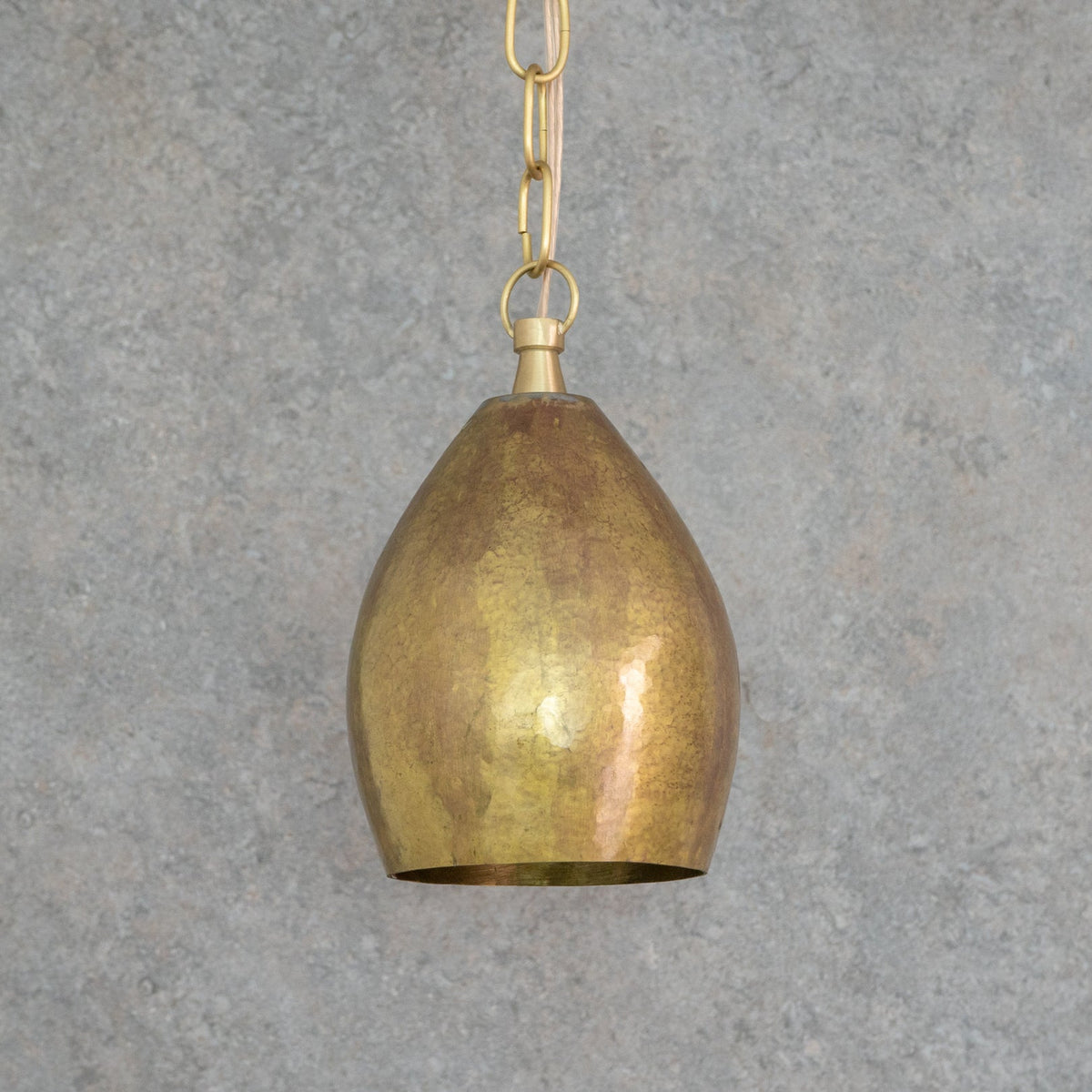 Hand-Forged Brass Teardrop Pendant Light — main view