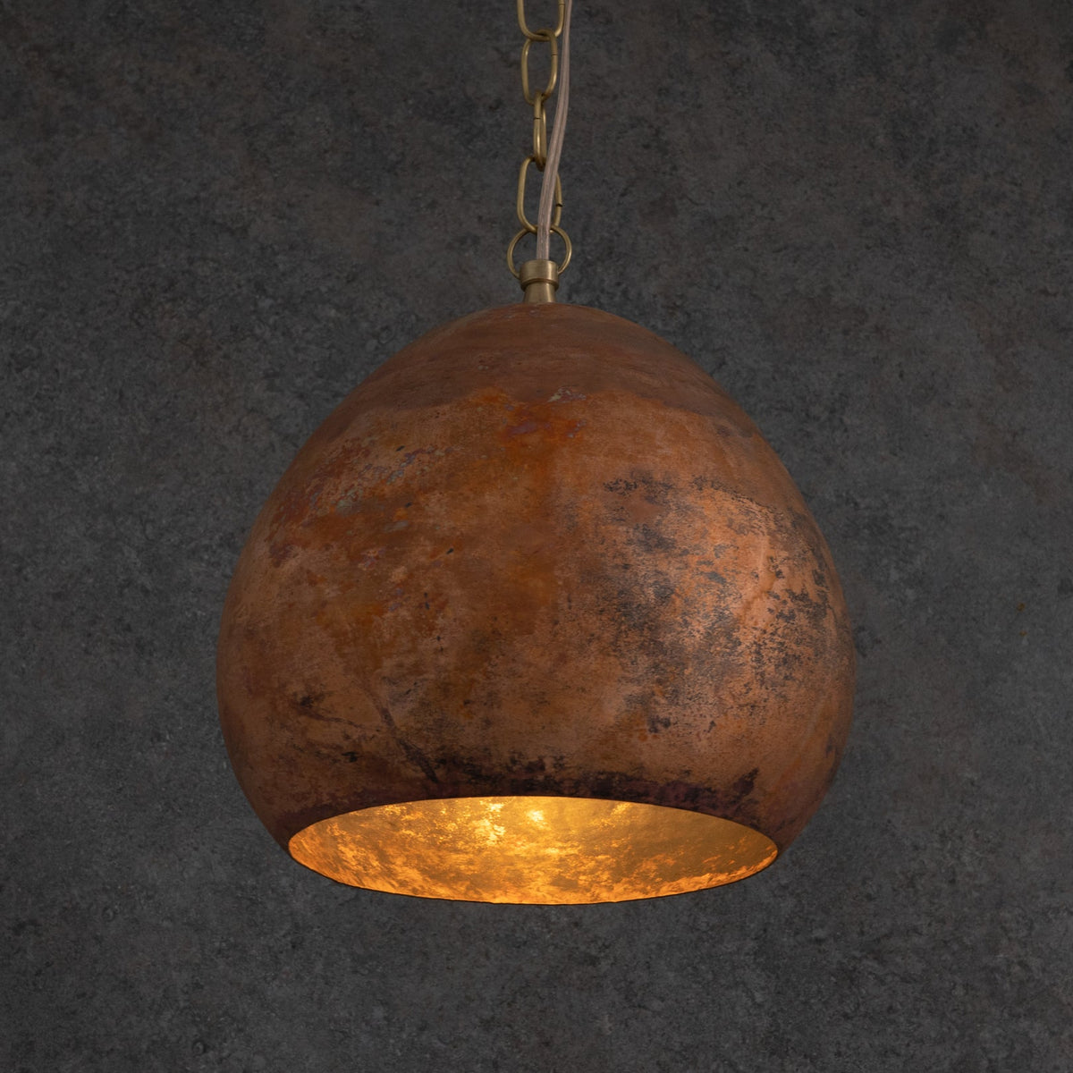 Oxidized Copper Teardrop Pendant Light — product detail 3