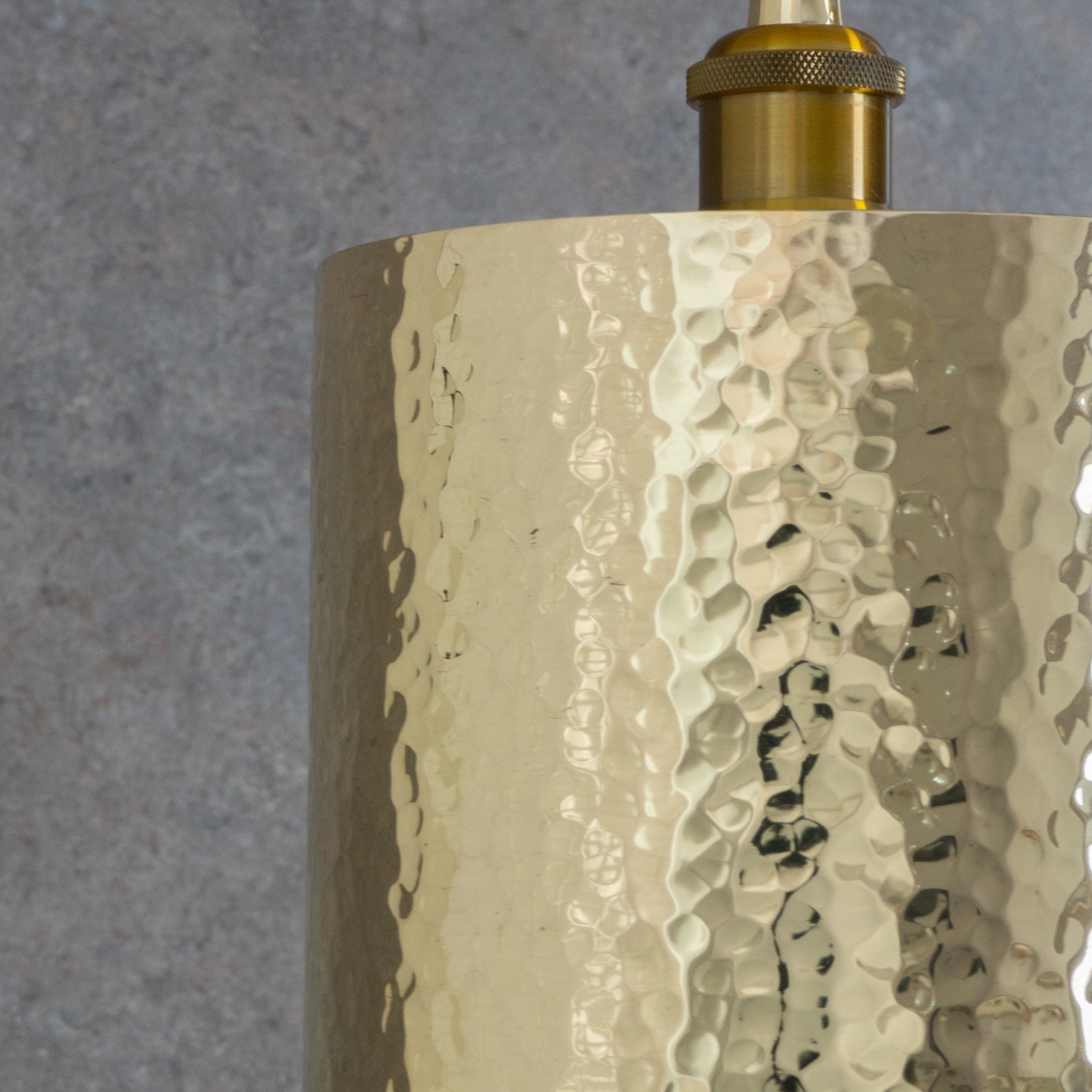 Hammered Brass Cylinder Pendant Light — product detail 6