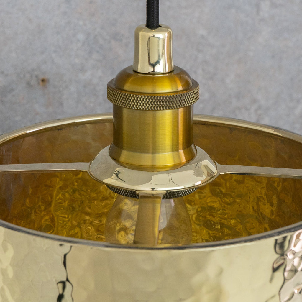 Hammered Brass Cylinder Pendant Light — product detail 9