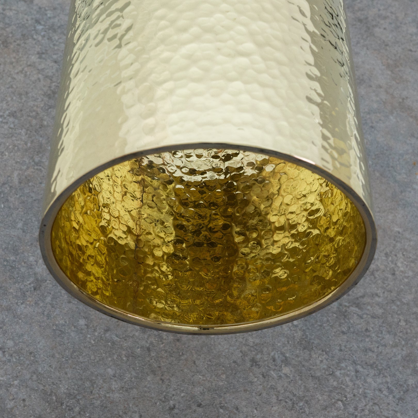 Hammered Brass Cylinder Pendant Light — product detail 4