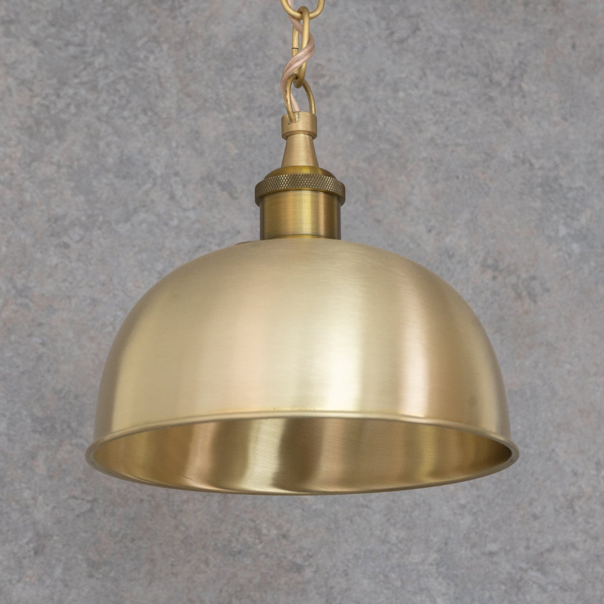 Brushed Brass Dome Pendant Light — main view