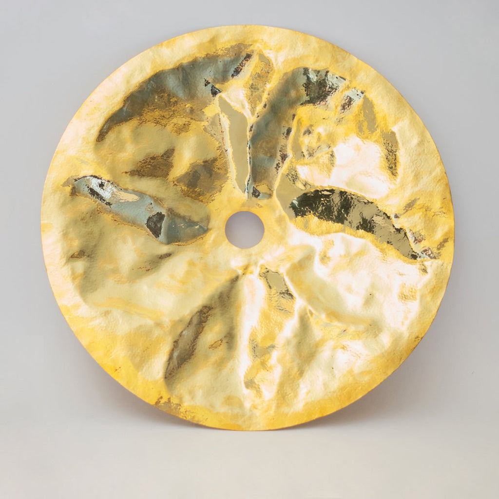Hammered Brass Flat Disc Pendant Light — product detail 7