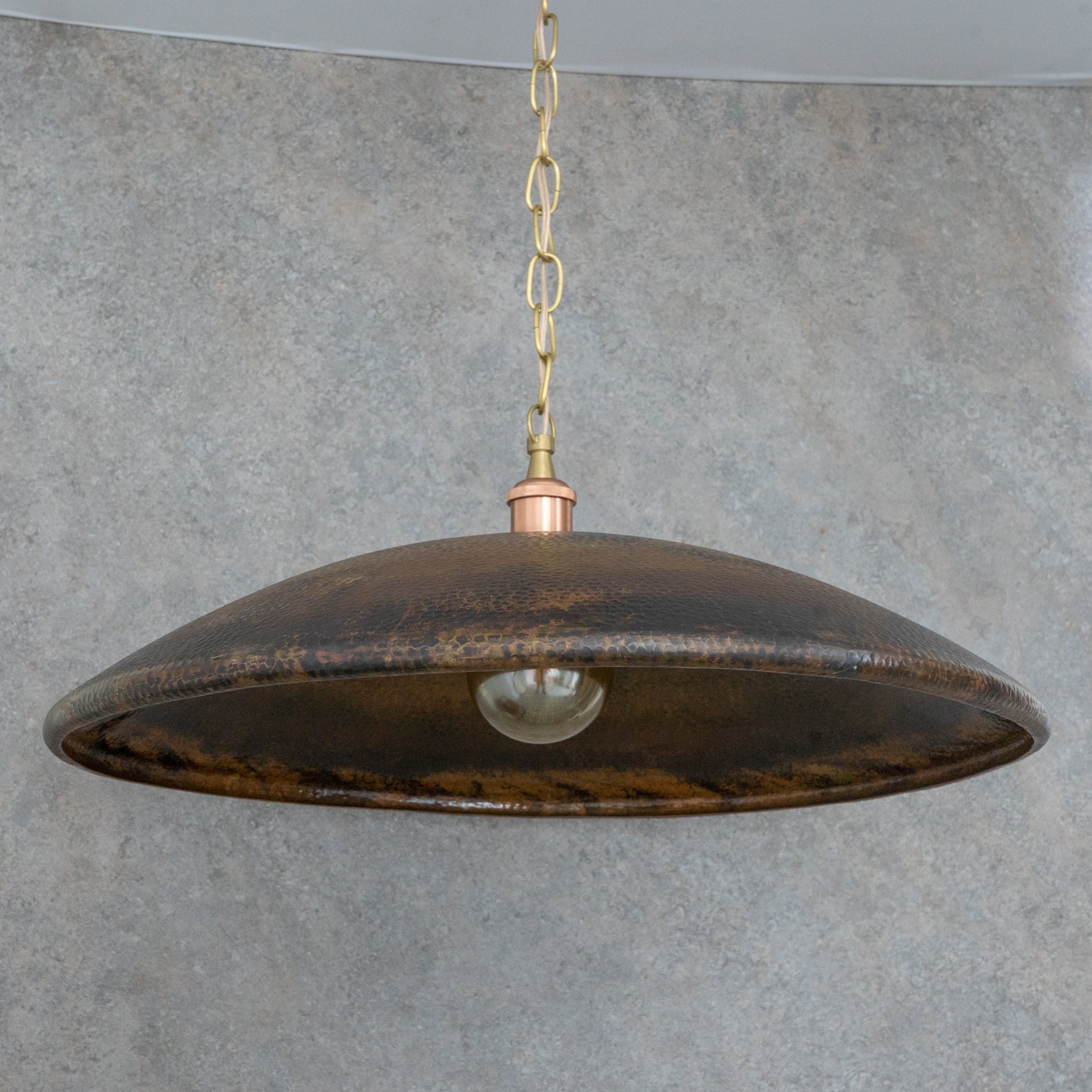 Hammered Copper Saucer Pendant Light — product detail 7