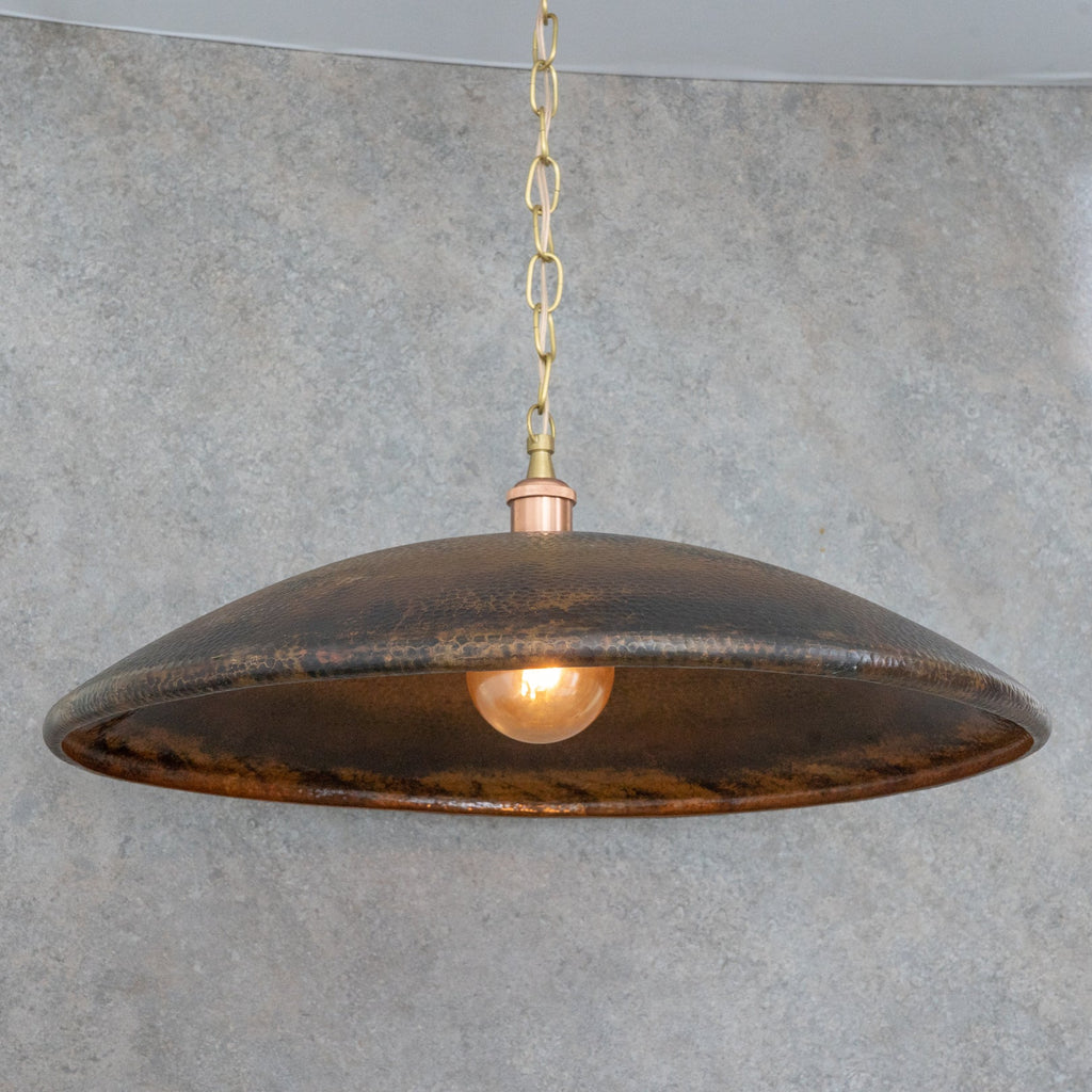 Hammered Copper Saucer Pendant Light — product detail 2