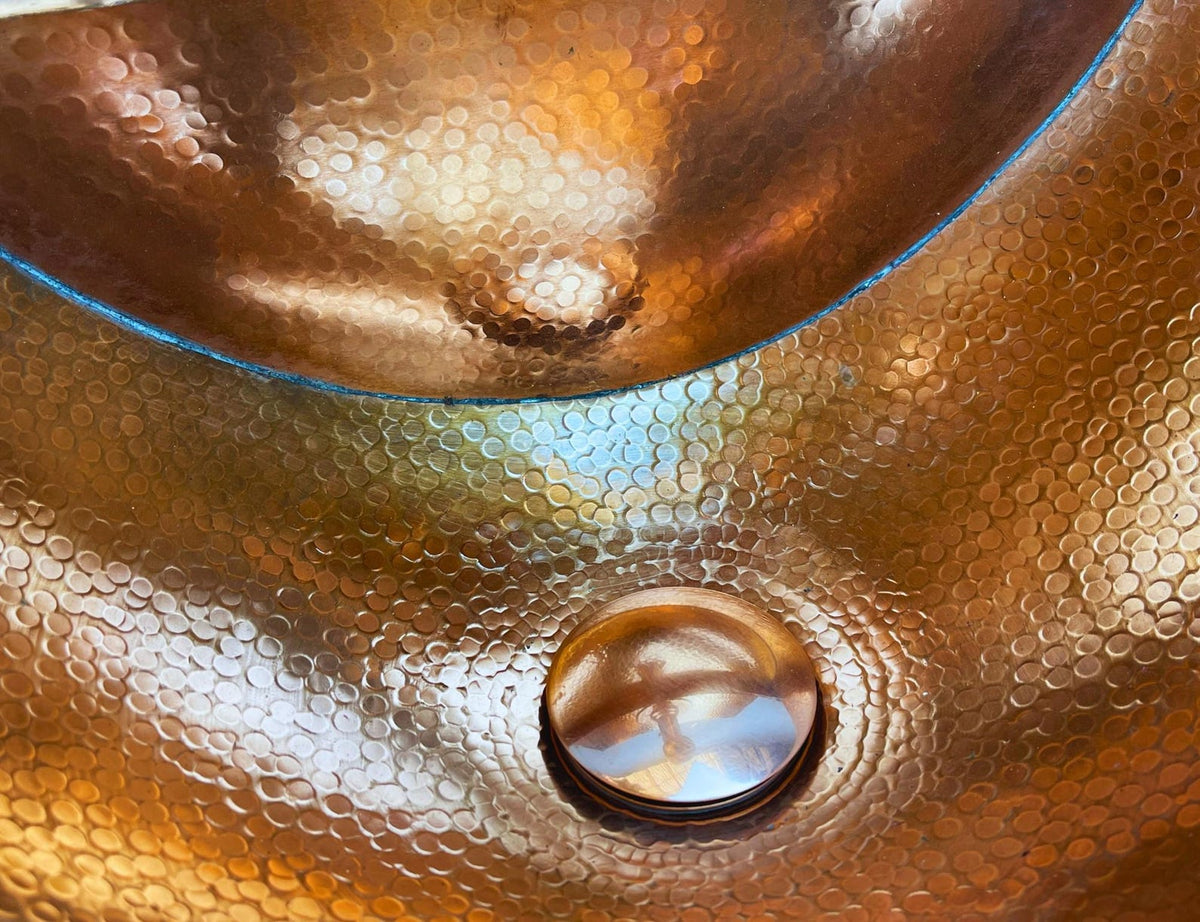 Hand-Hammered Copper Wall-Mounted Sink
