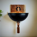 Hand-Hammered Black Copper Wall-Mounted Sink