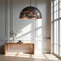 Hand-Hammered Black Copper Dome Pendant Light