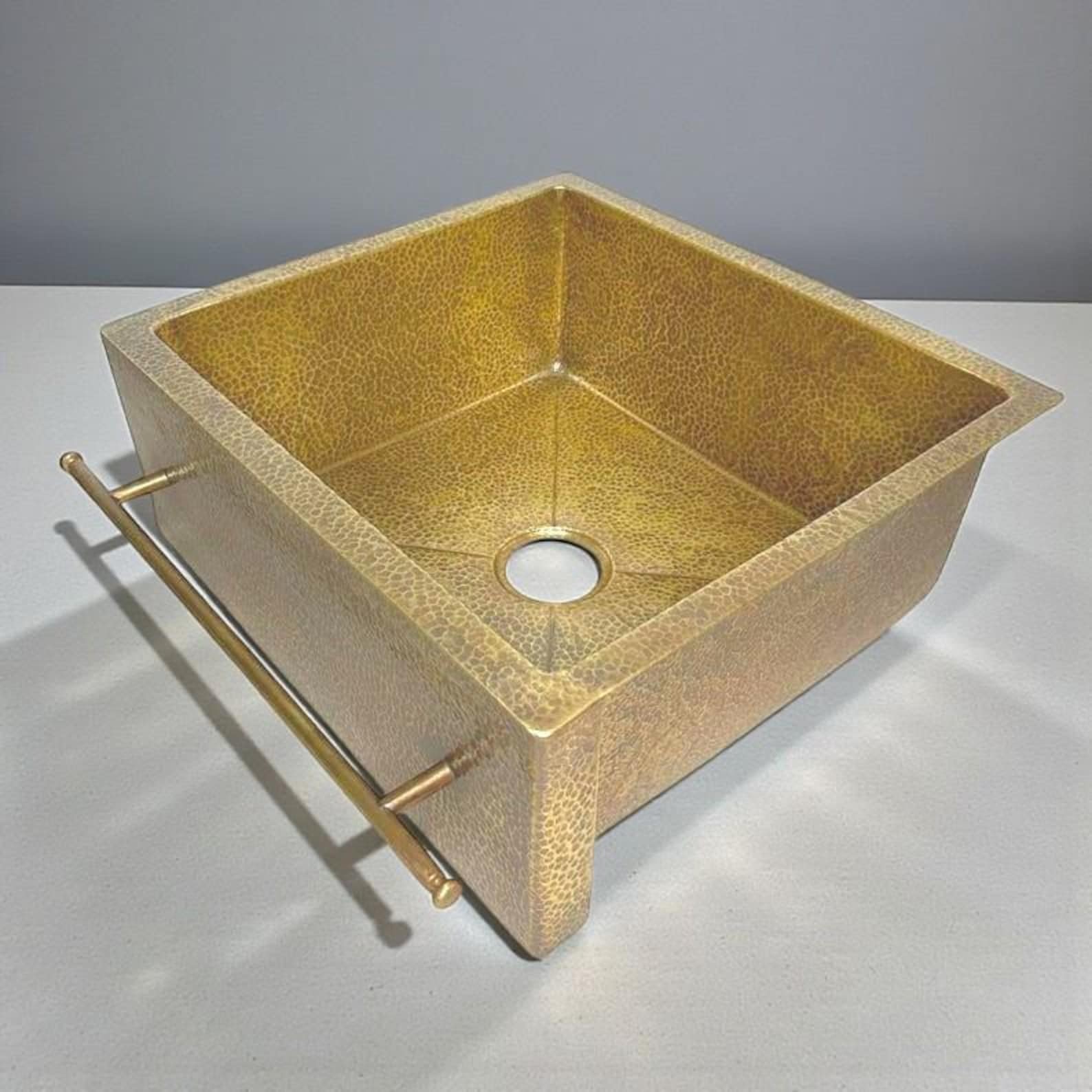 Handcrafted Unlacquered Brass Farmhouse Sink