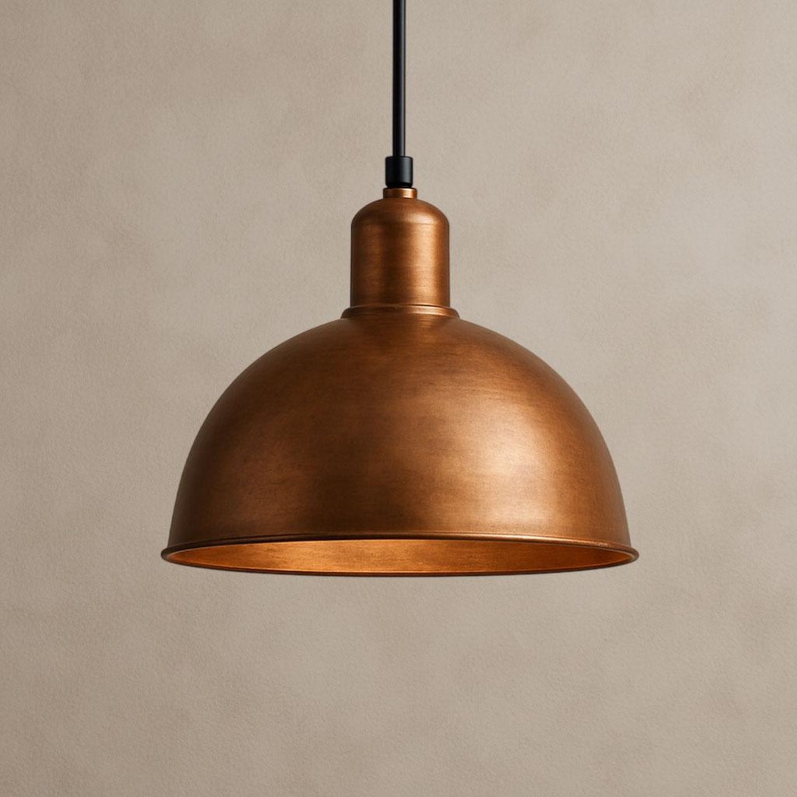 Perforated Copper Dome Pendant Light