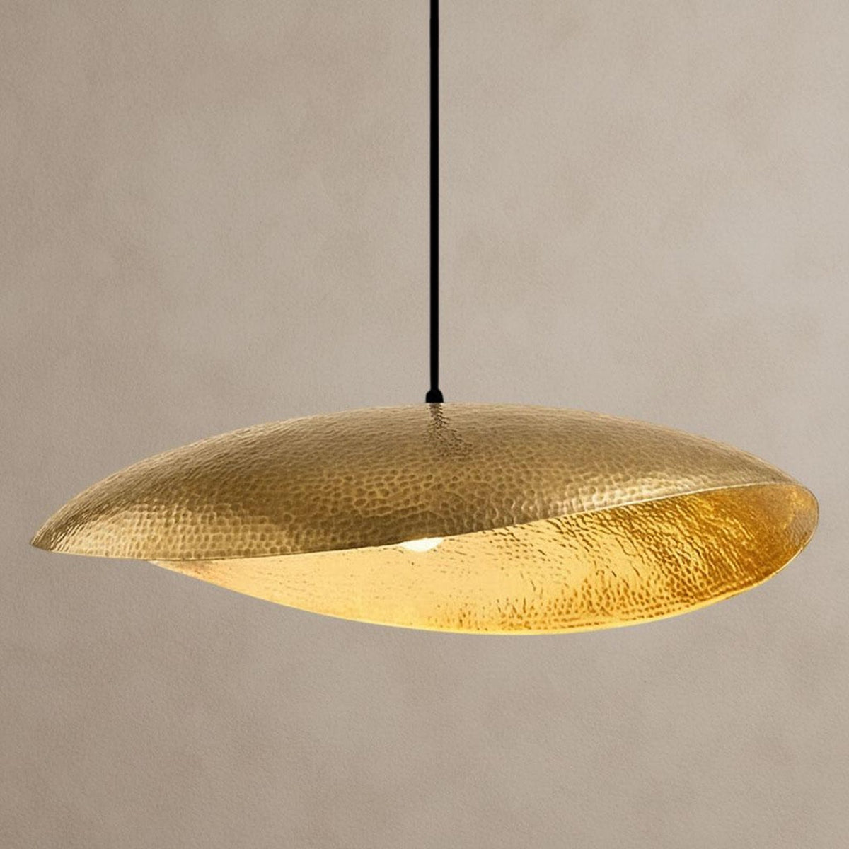 Handcrafted Patina Brass Dome Pendant Light