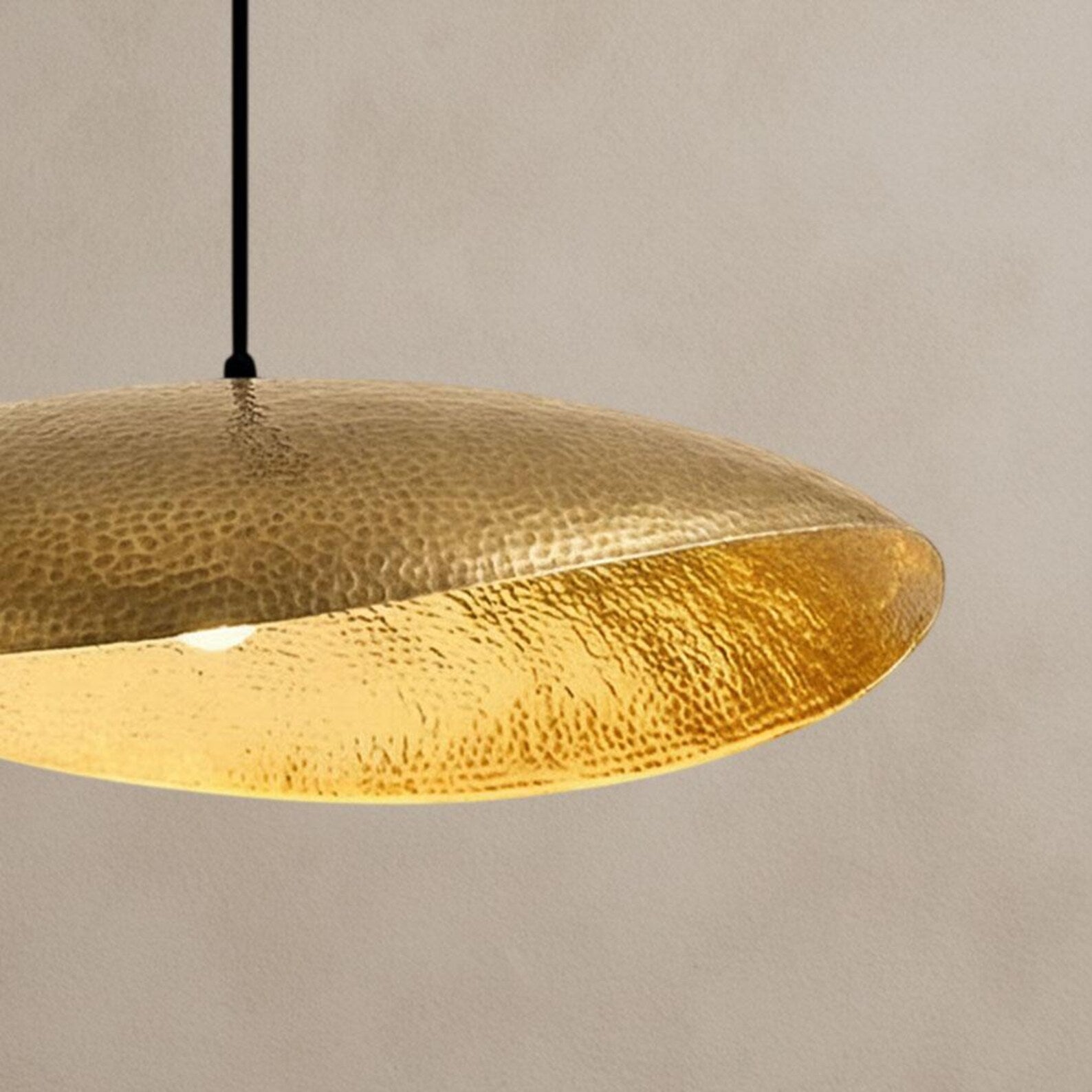Handcrafted Patina Brass Dome Pendant Light