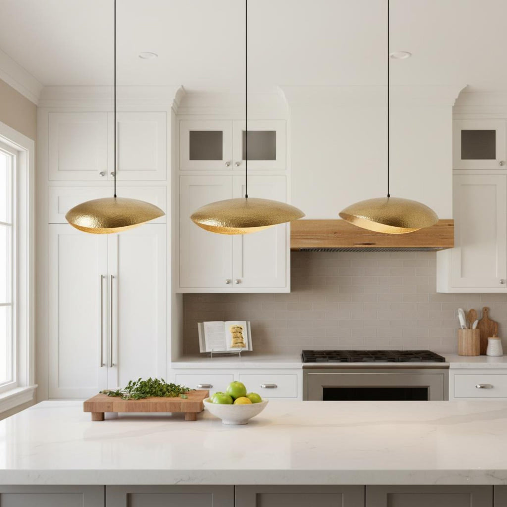 Handcrafted Patina Brass Dome Pendant Light