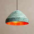 Handmade Green Patina Copper Dome Pendant Light