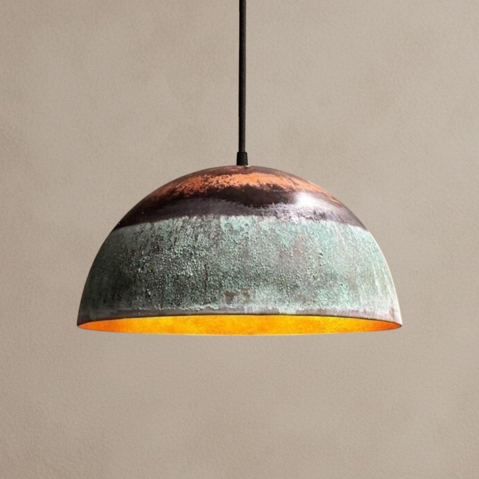 Oxidized Green Copper Moroccan Dome Lamp
