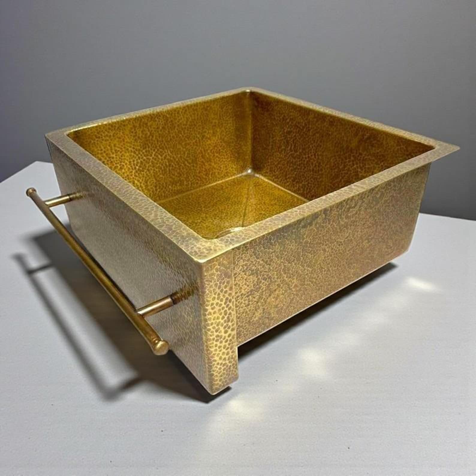 Handcrafted Unlacquered Brass Farmhouse Sink