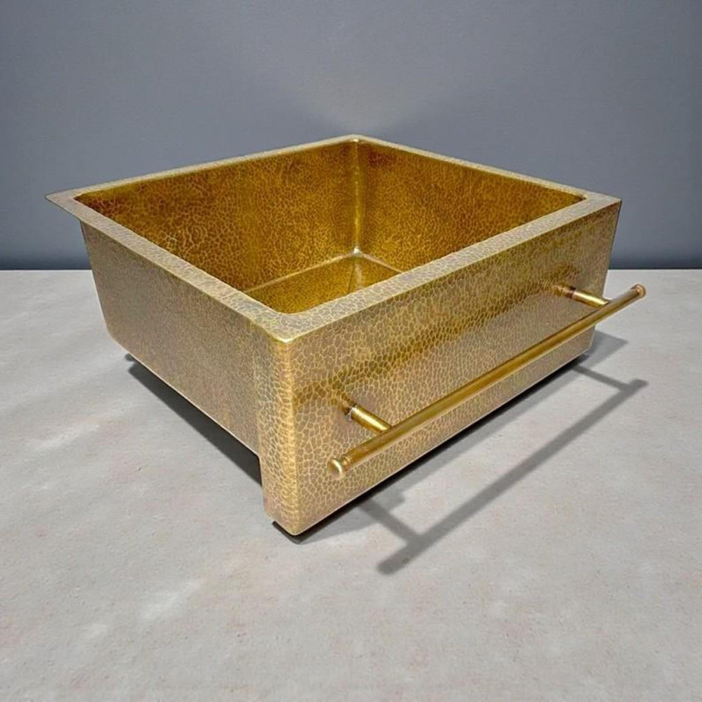 Handcrafted Unlacquered Brass Farmhouse Sink