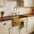 Handcrafted Unlacquered Brass Farmhouse Sink