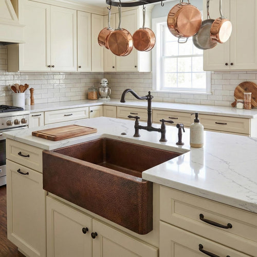 Antique Patina Copper Undermount Kitchen Sink