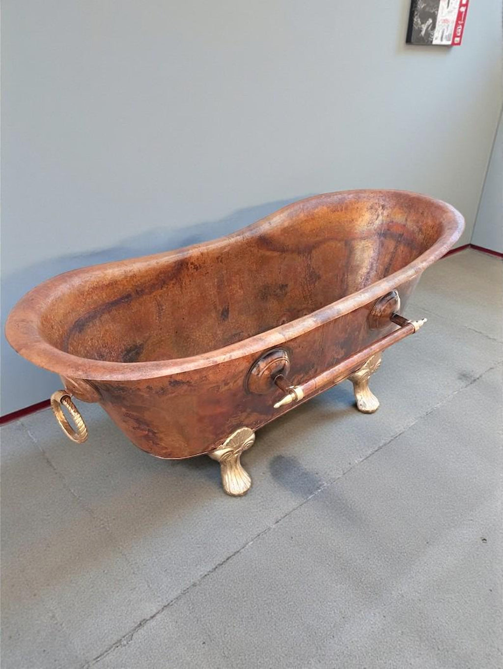 Hammered Copper Bathtub | Handmade Clawfoot Soaking Tub, Vintage Bathroom Decor