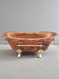 Hammered Copper Bathtub | Handmade Clawfoot Soaking Tub, Vintage Bathroom Decor