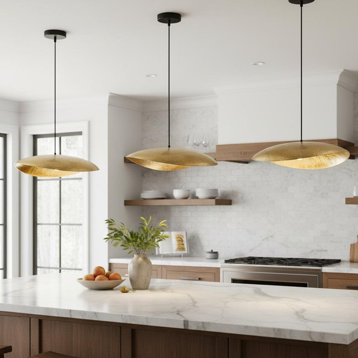 Handcrafted Patina Brass Dome Pendant Light