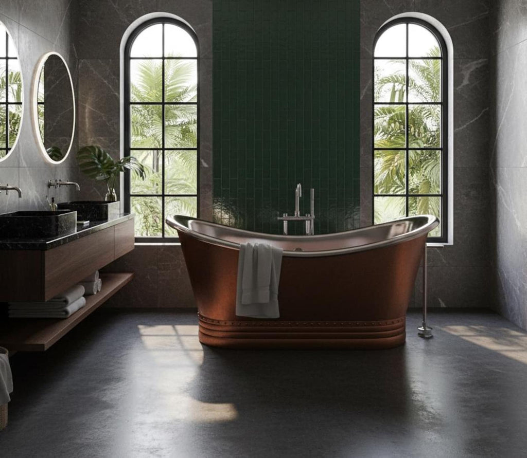 Freestanding Hammered Soaking Tub for Luxury Spa Home, Handmade Copper Bathtub, Antique Clawfoot Bath, Copper Soaking Tub With Patina Finish