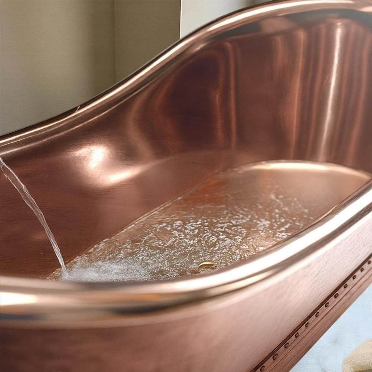 Freestanding Hammered Soaking Tub for Luxury Spa Home, Handmade Copper Bathtub, Antique Clawfoot Bath, Copper Soaking Tub With Patina Finish