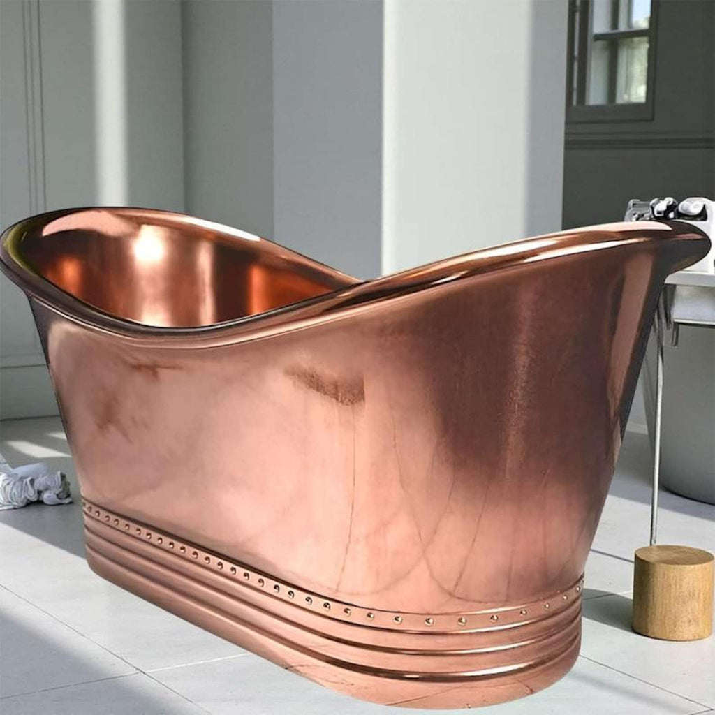 Handcrafted Copper Bathtub, Luxury Polished Copper Bathtub, Handmade Freestanding Soaking Tub for Spa, Rustic Vintage Copper Bathtubs