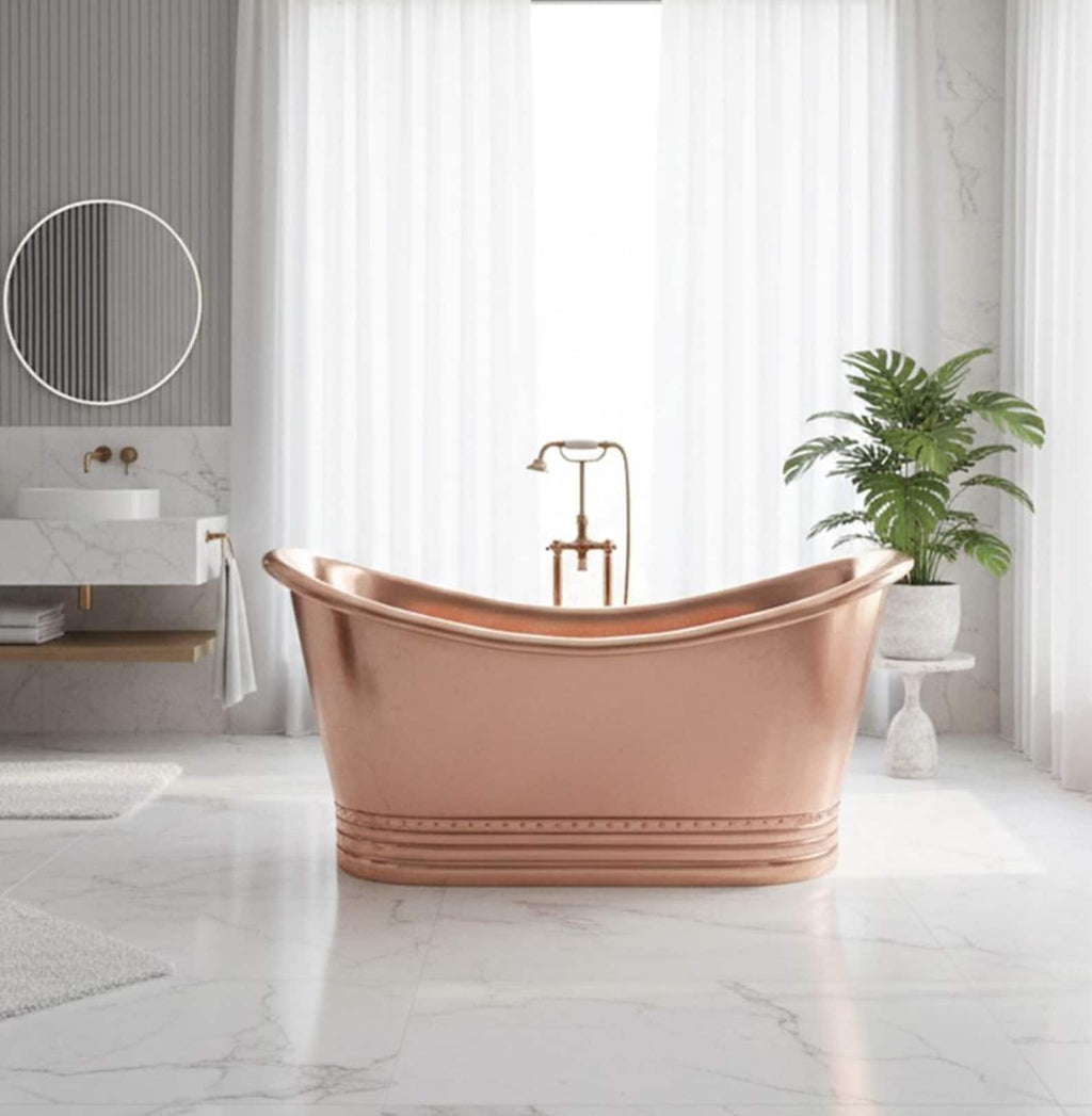 Handcrafted Copper Bathtub, Luxury Polished Copper Bathtub, Handmade Freestanding Soaking Tub for Spa, Rustic Vintage Copper Bathtubs