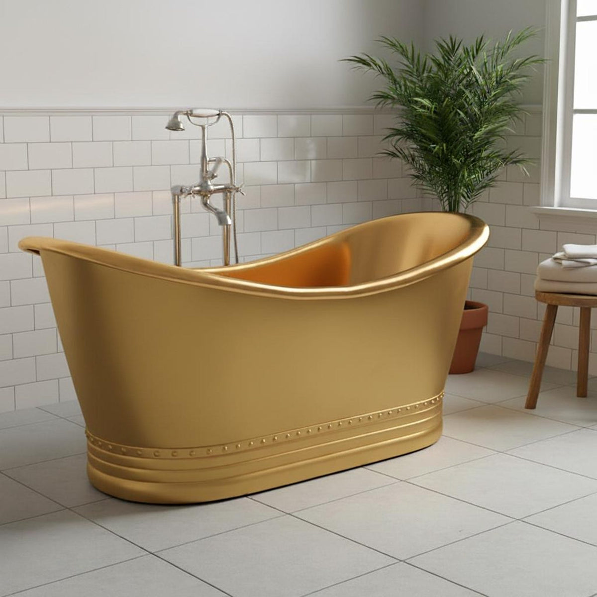 Luxury Handmade Brass Bathtub – Freestanding Clawfoot Soaking Tub for Spa & Home, Antique Hammered Finish Bathtub, Handmade Brass bathtub