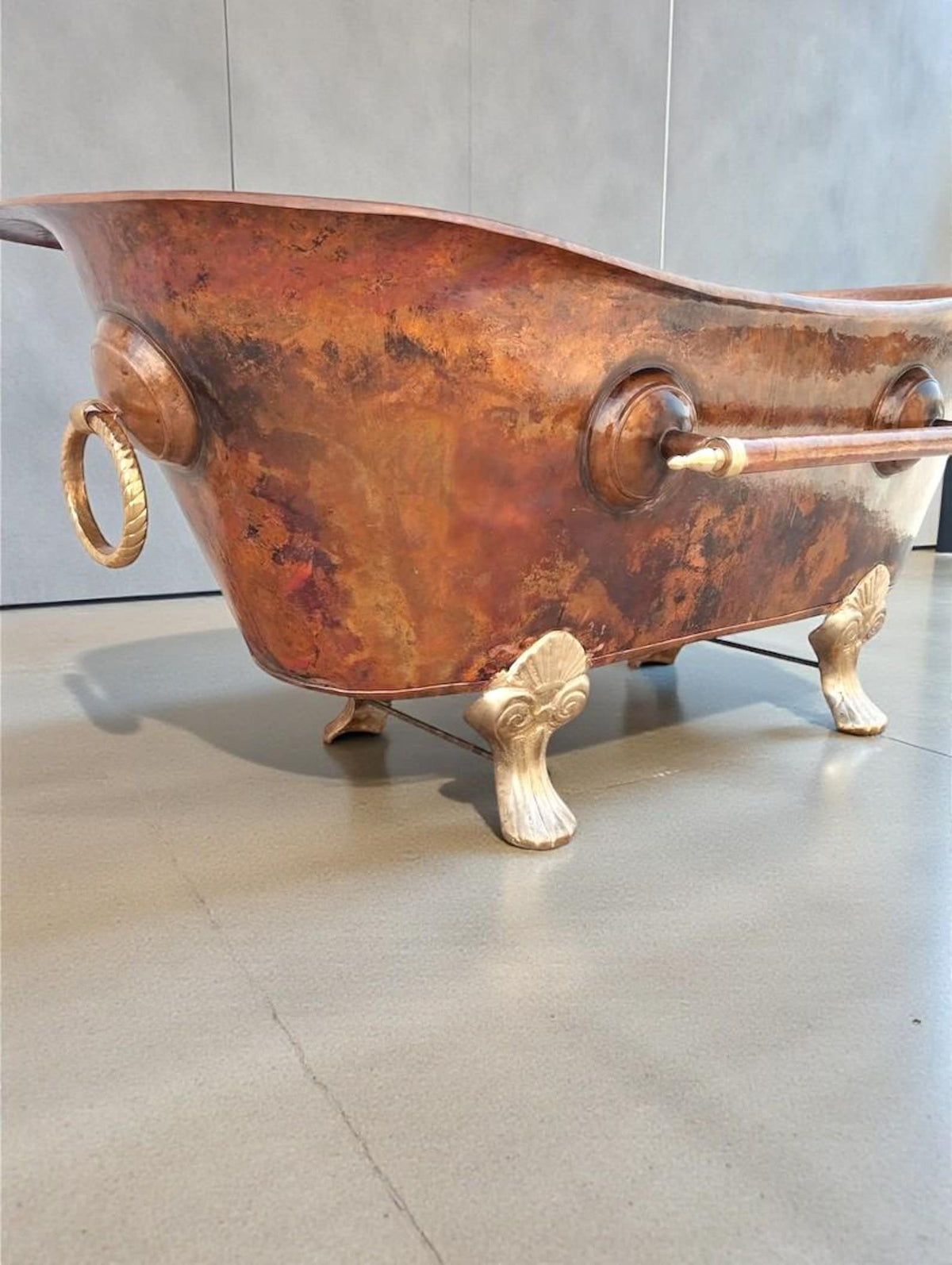 Hammered Copper Bathtub | Handmade Clawfoot Soaking Tub, Vintage Bathroom Decor