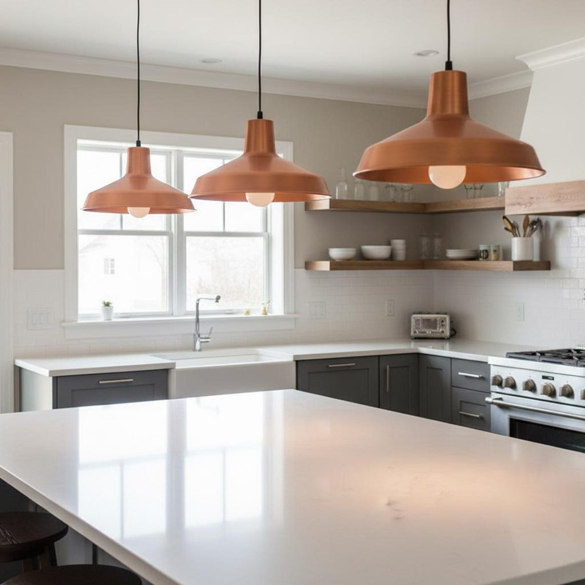 Hammered Copper Rustic Kitchen Island Pendant