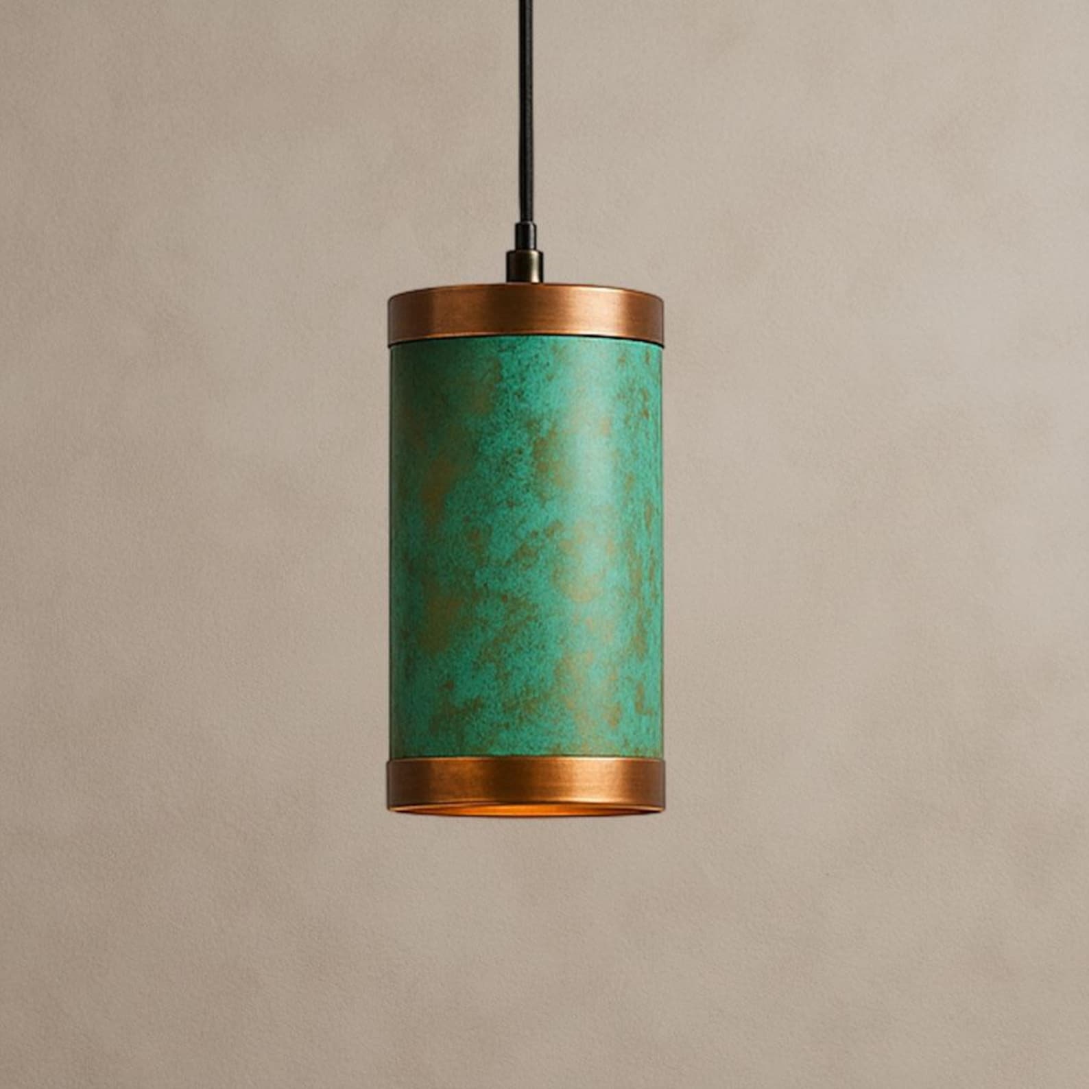 Green Patina Copper Farmhouse Kitchen Pendant