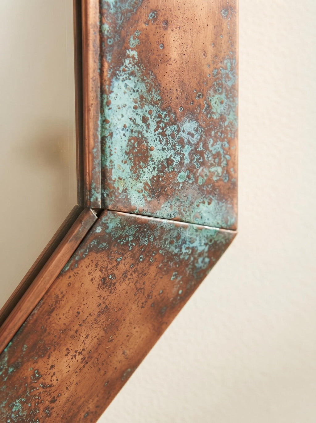 Handcrafted Antique Copper Octagon Mirror