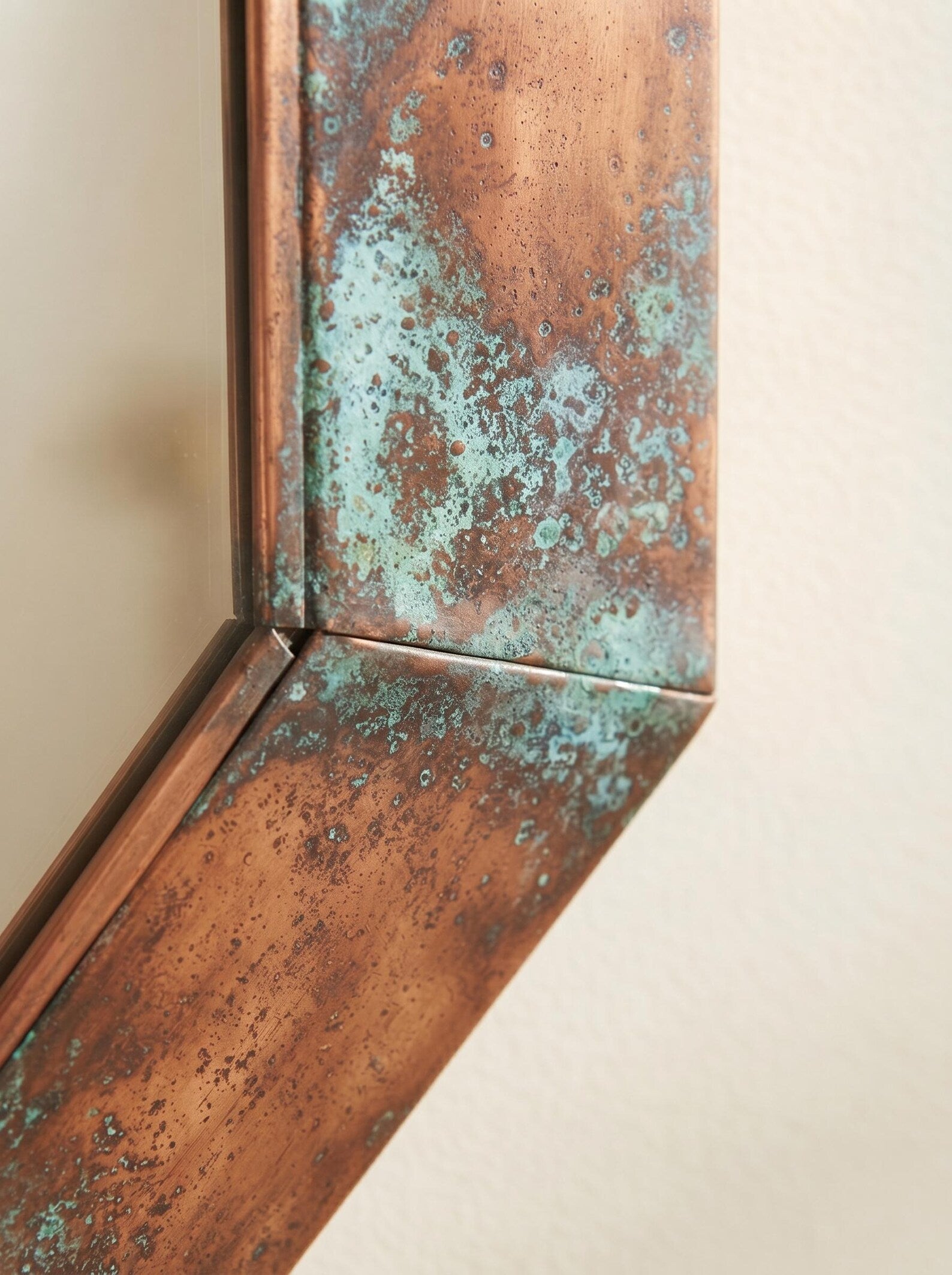 Handcrafted Antique Copper Octagon Mirror