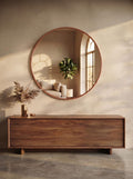Handcrafted Antique Copper Round Mirror