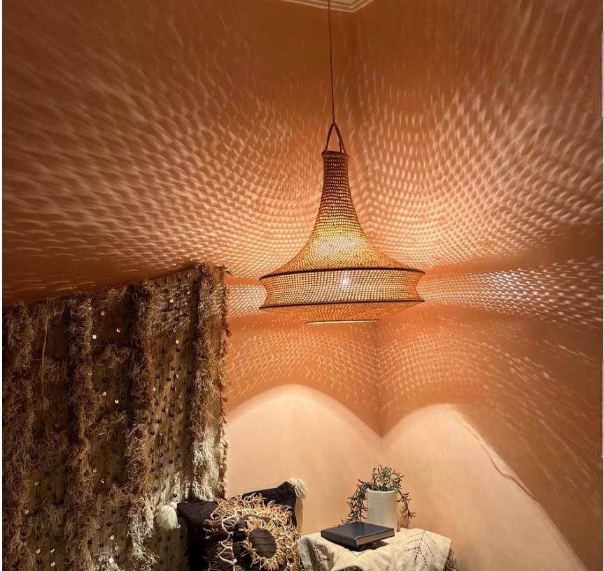 Luna handmade crochet pendant light — product photo 4