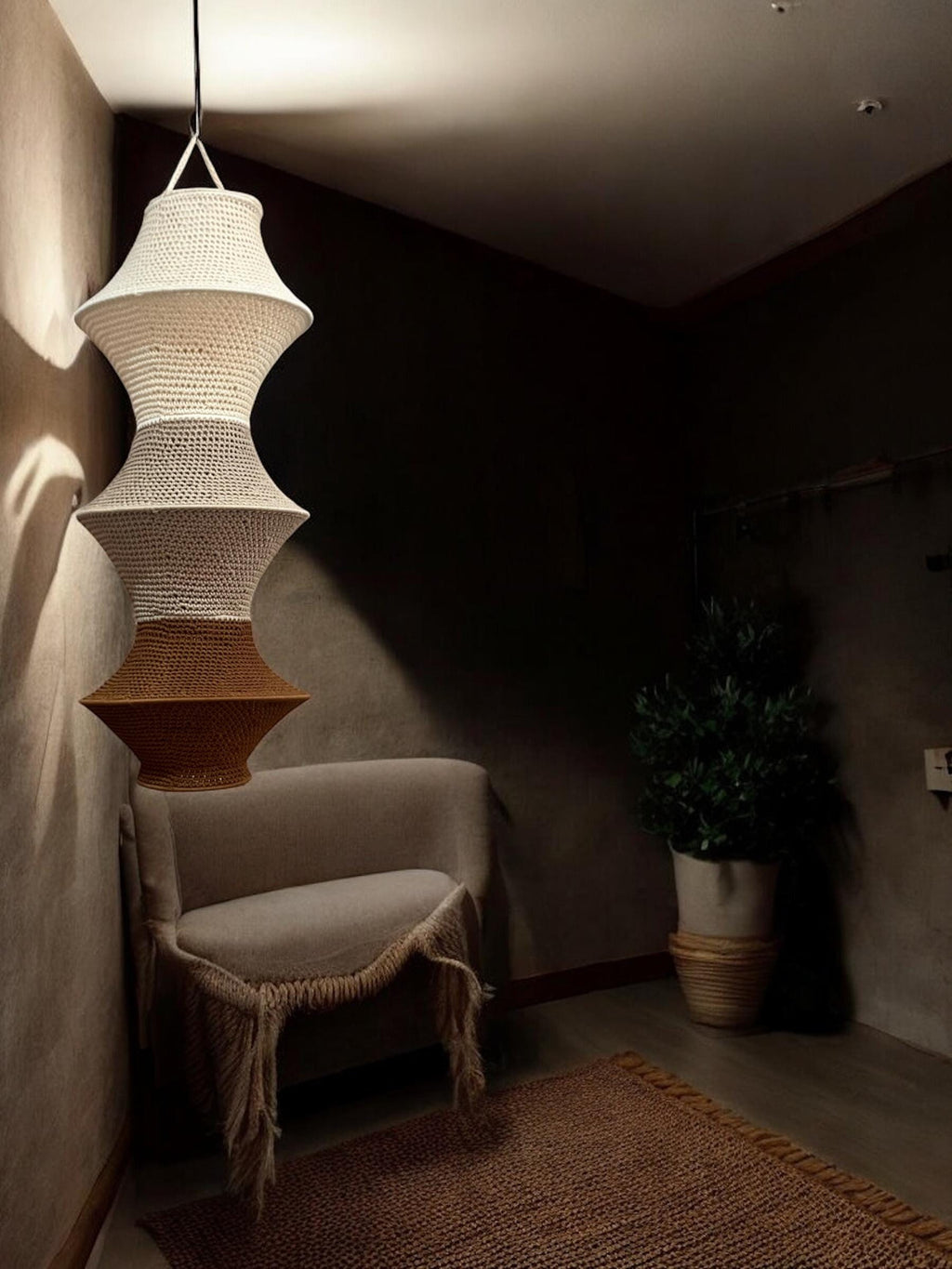 Chandra handmade crochet pendant light — product photo 5