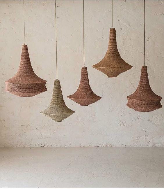 Luna handmade crochet pendant light — product photo 7